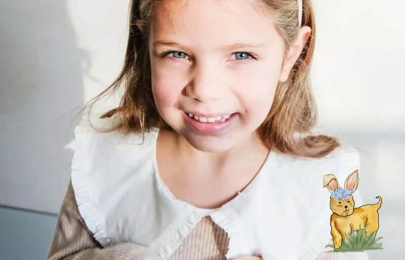 little girl and easter bunny