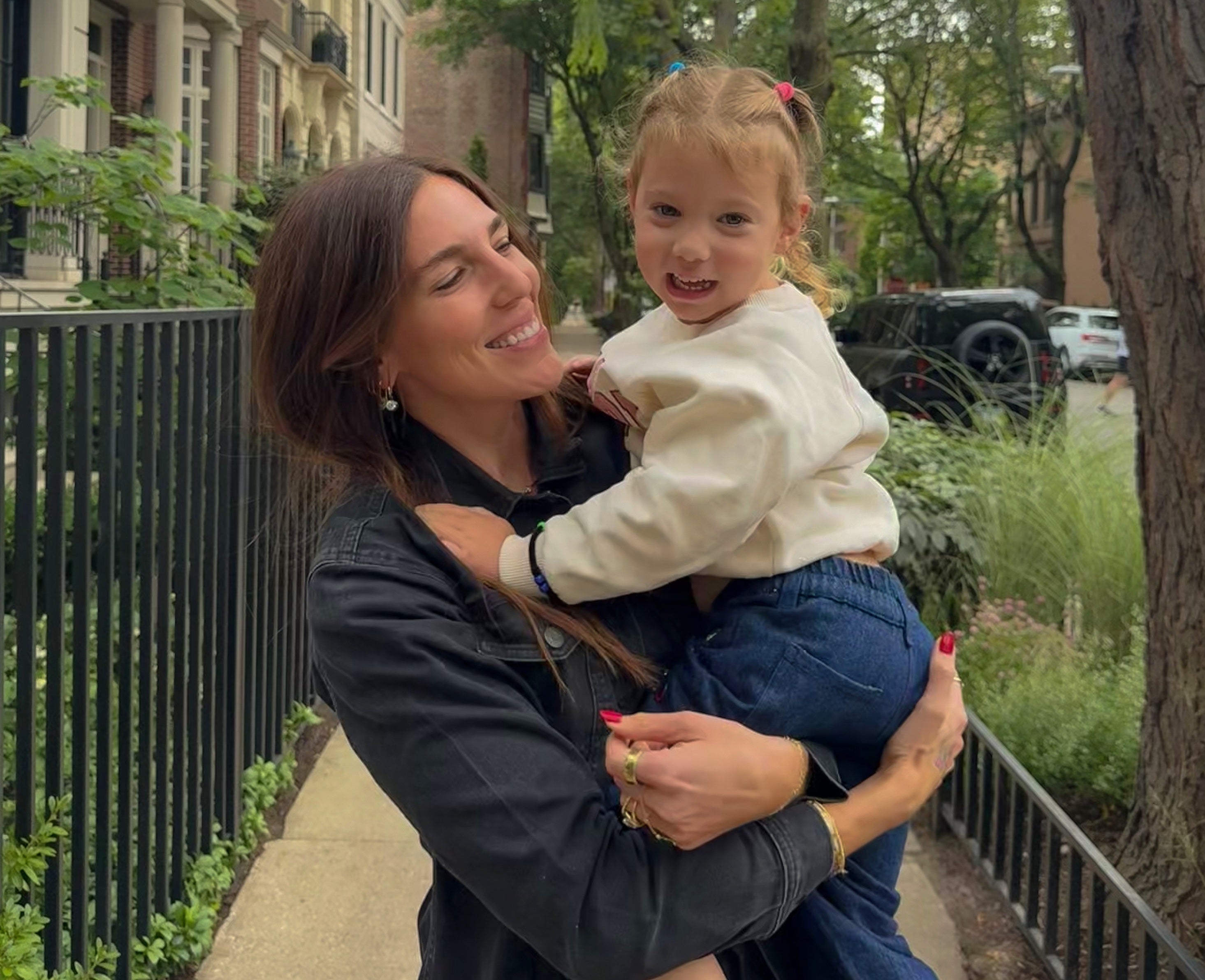 jacq gould holding her daughter monrow