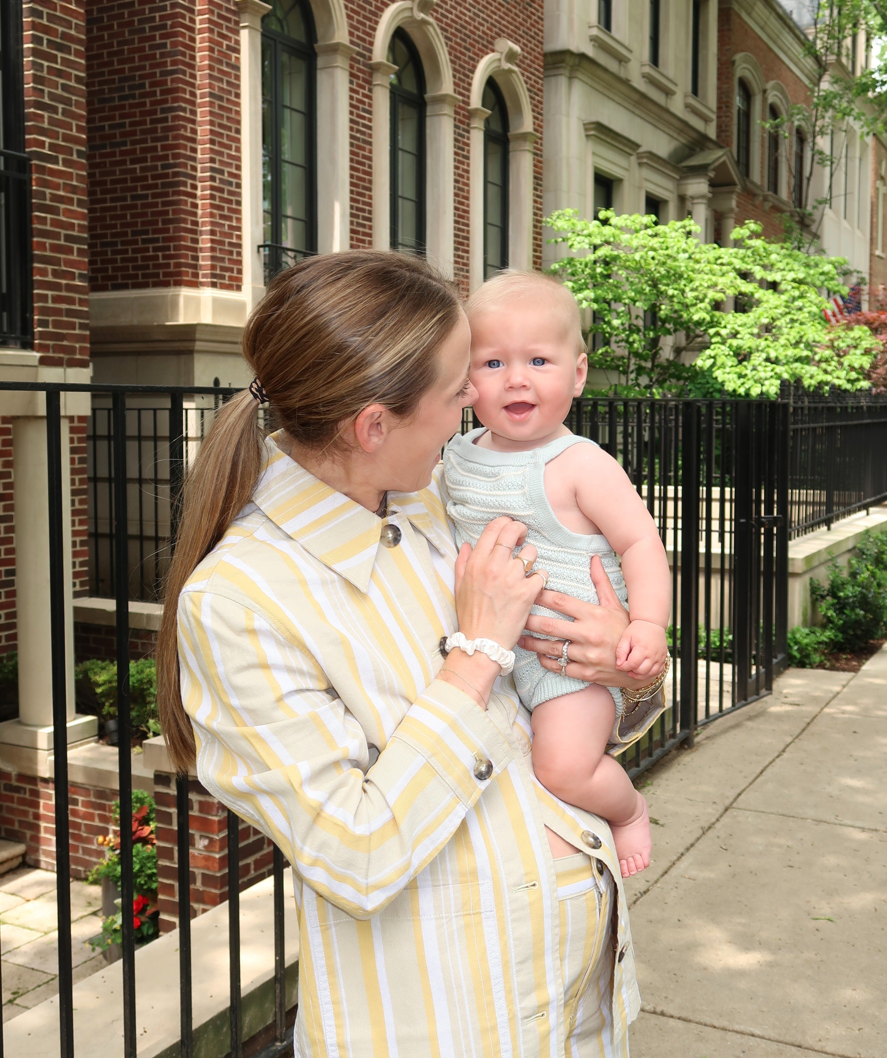 lauren sharkey holding son