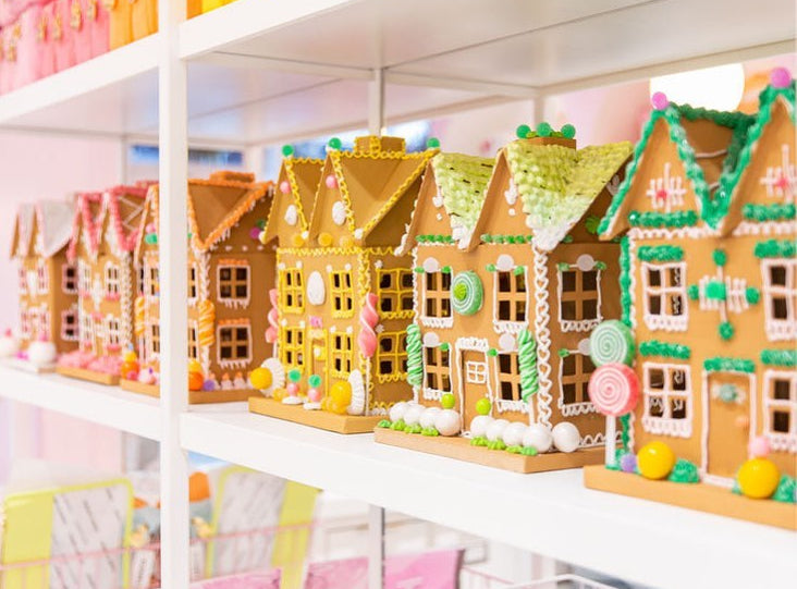 gingerbread houses in store rack