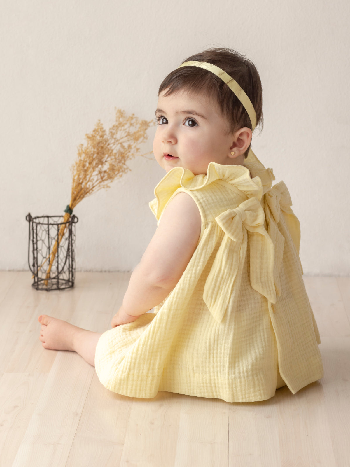 Sophie & Lucas Girls Smocked Dress - Autumn Harvest - Ruffle Collar main image 1