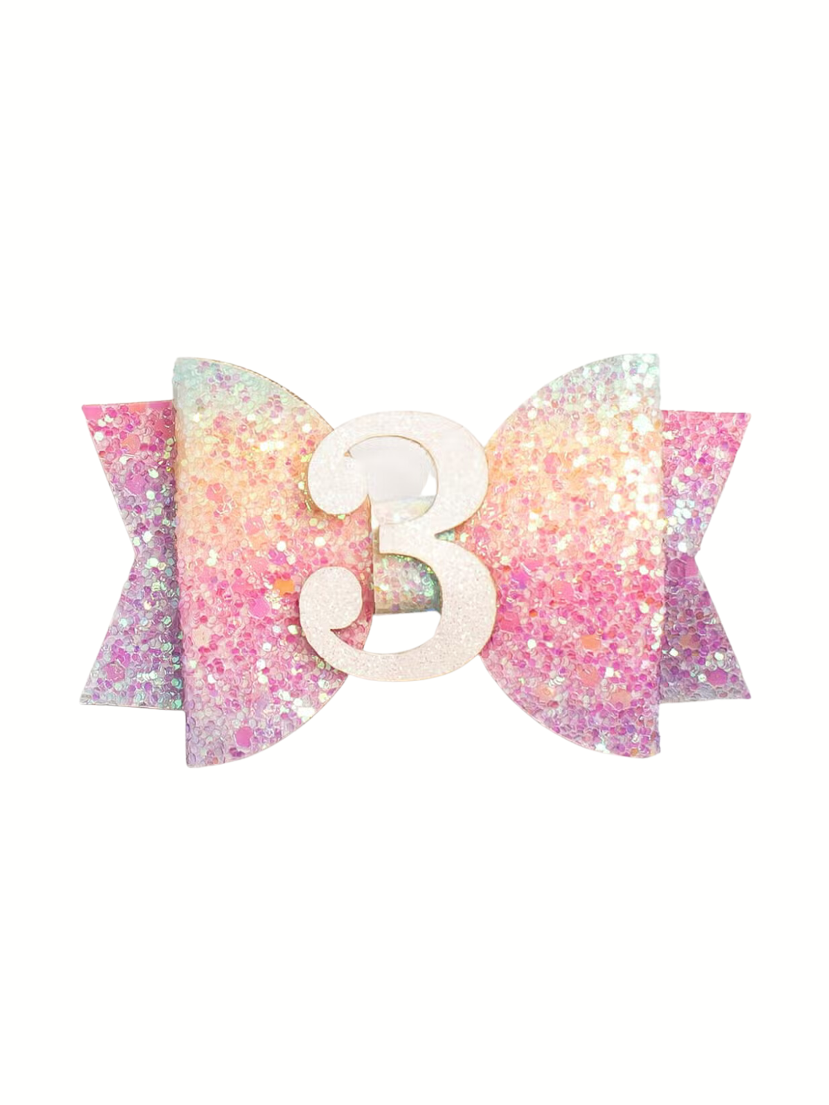 Glitter 3rd Birthday Hair Clip Hair Accessories Sweet Wink Rainbow Sparkle