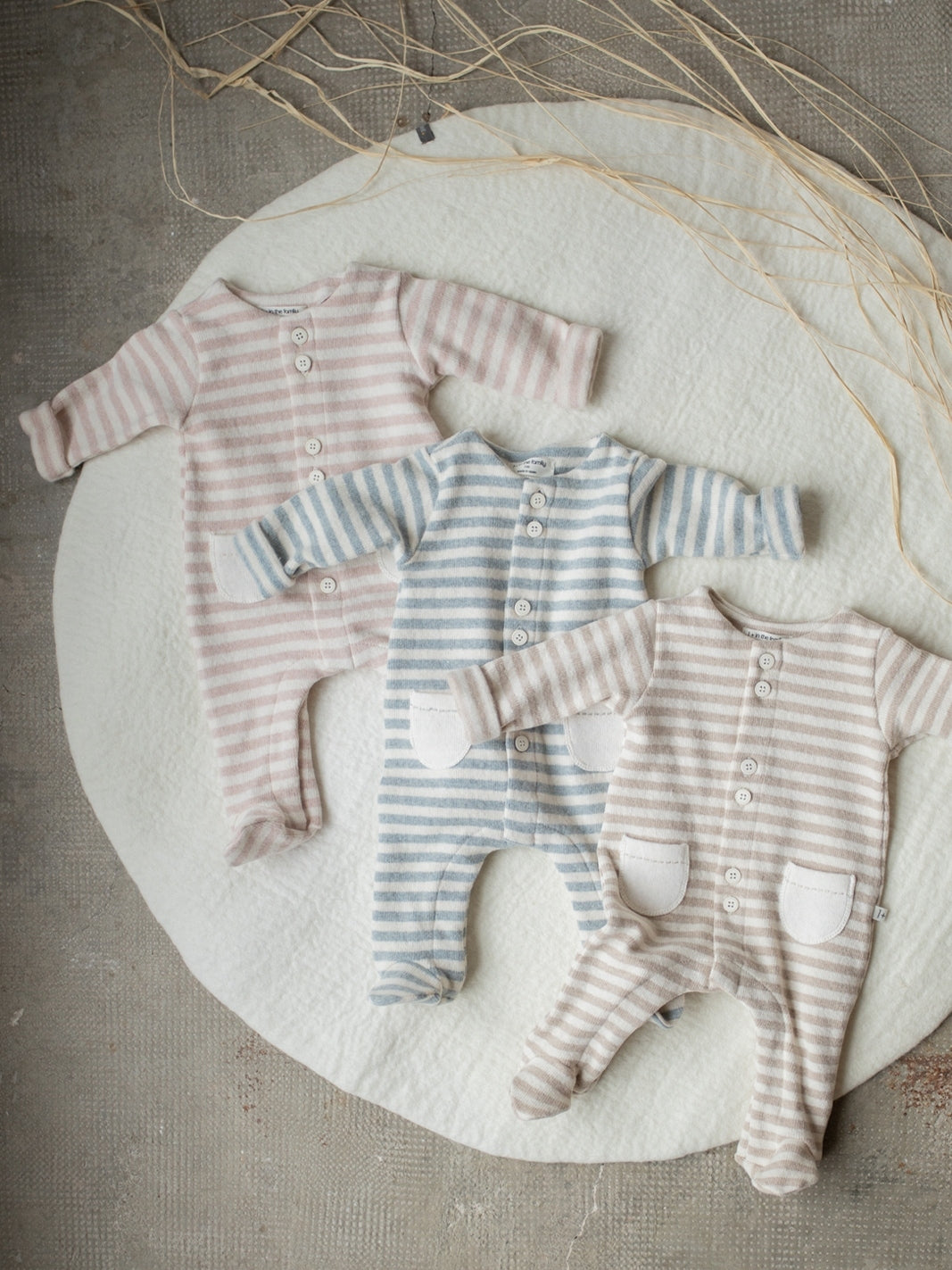 Blue Stripe Milo Footie Rompers 1+ In The Family