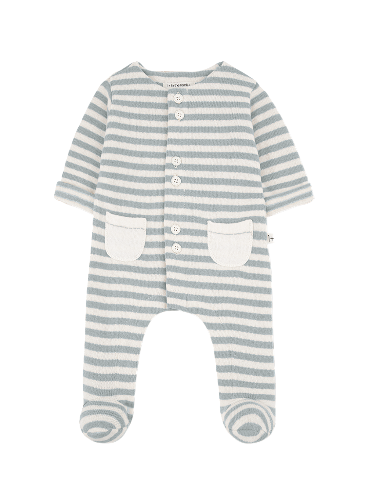 Blue Stripe Milo Footie Rompers 1+ In The Family Blue 1M