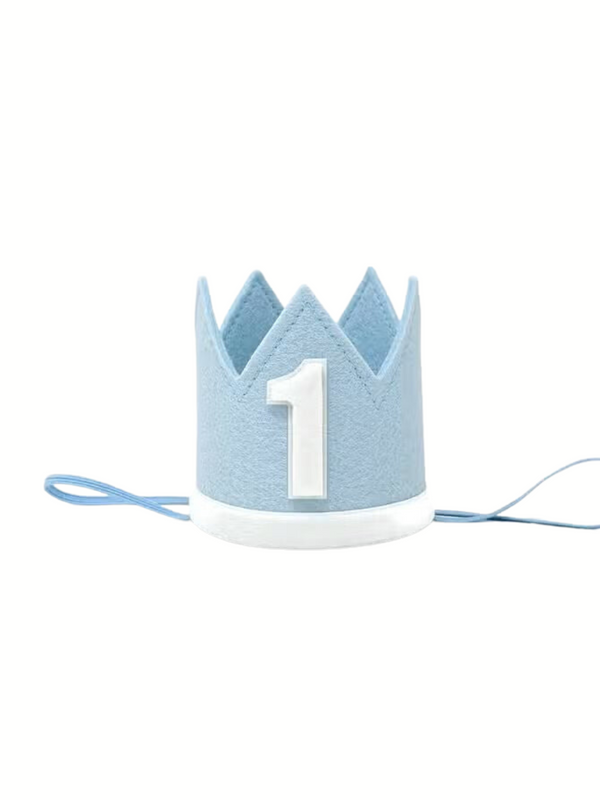 Felt Birthday Crown Hair Accessories Little Blue Olive Baby Blue 1Y