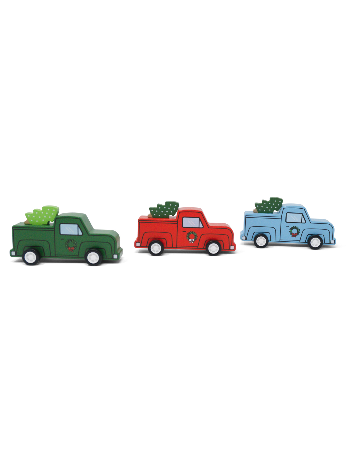 Pull-Back Xmas Tree Trucks Trio Vehicles Jack Rabbit Creations
