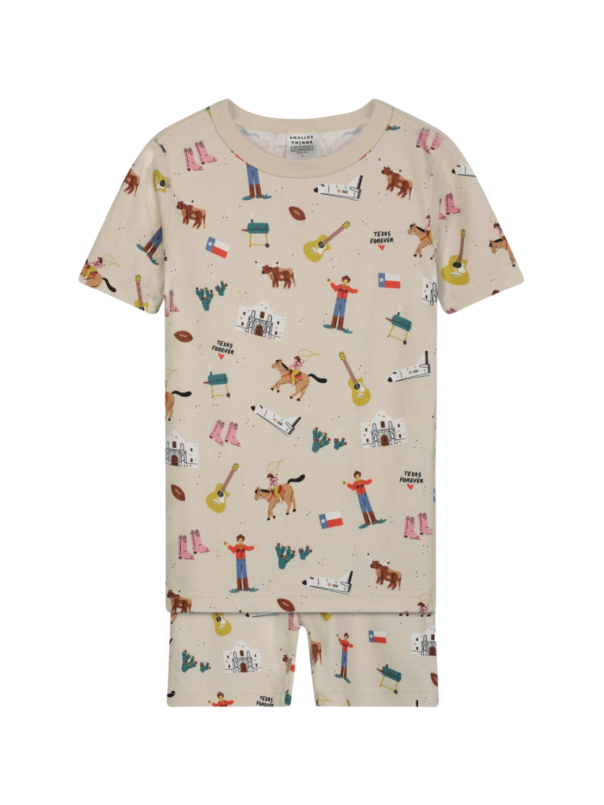 Texas Cowboy PJ Short Set Pajamas Smaller Things Sand 2