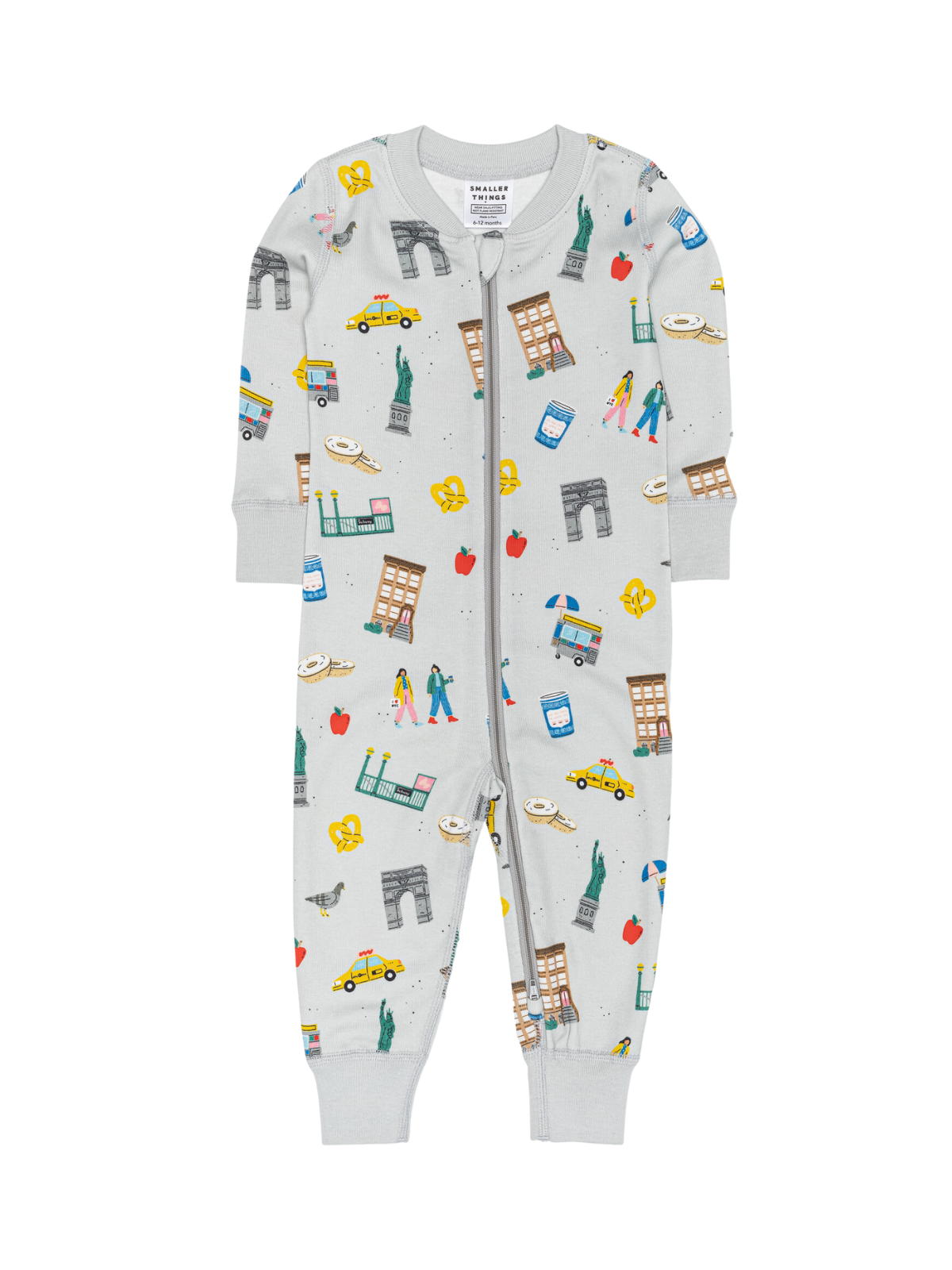 New York City PJ Sleeper Pajamas Smaller Things Gray 0-3M
