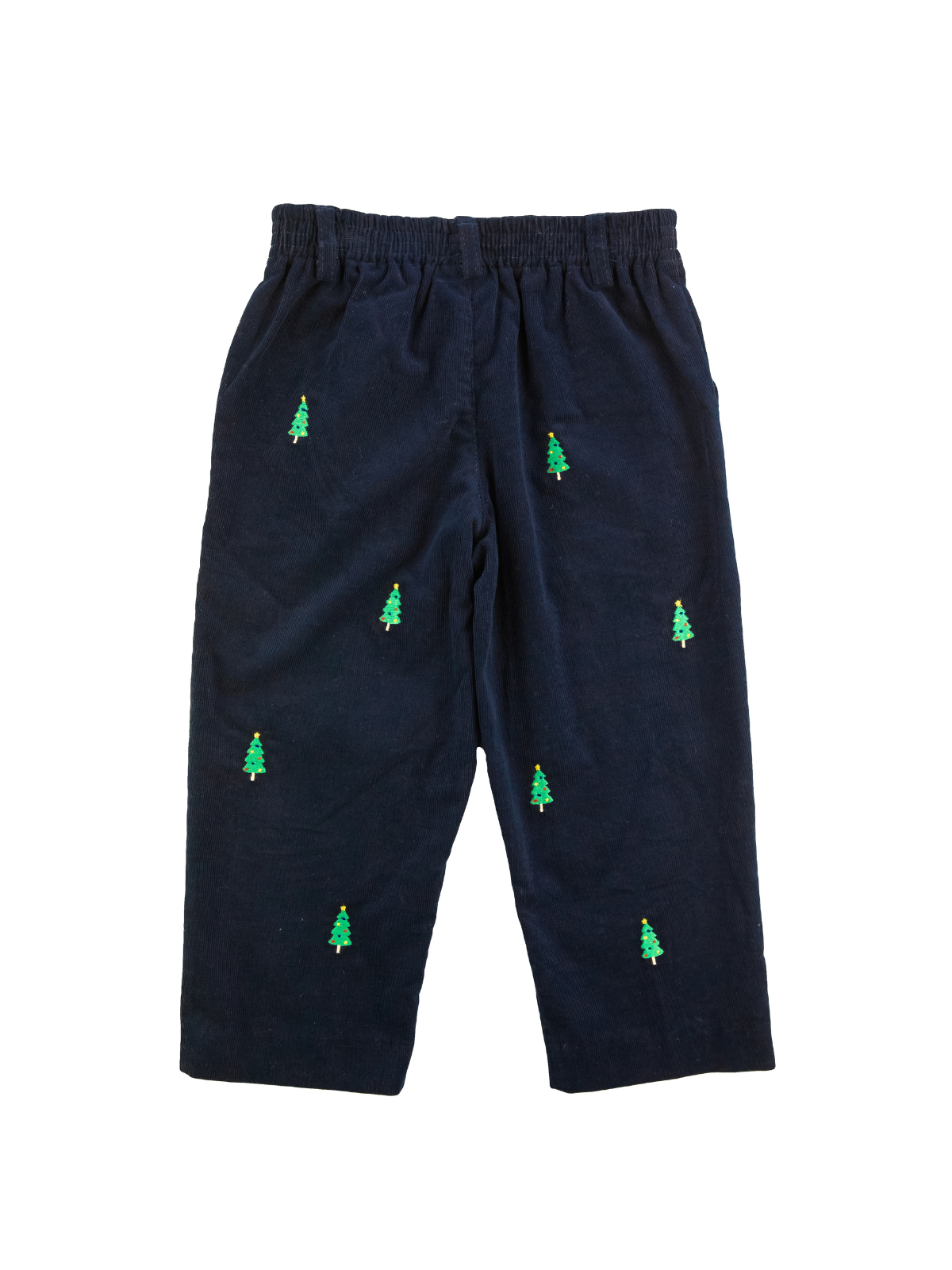 Christmas Tree Embroidered Corduroy Pants Pants Florence Eiseman Navy 12M