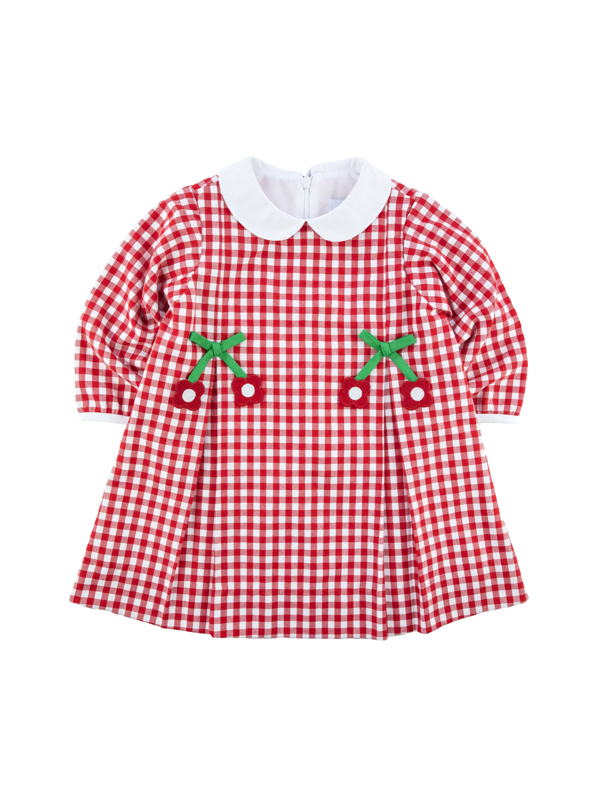 Check Dress With Flowers Dresses Florence Eiseman Red 12M