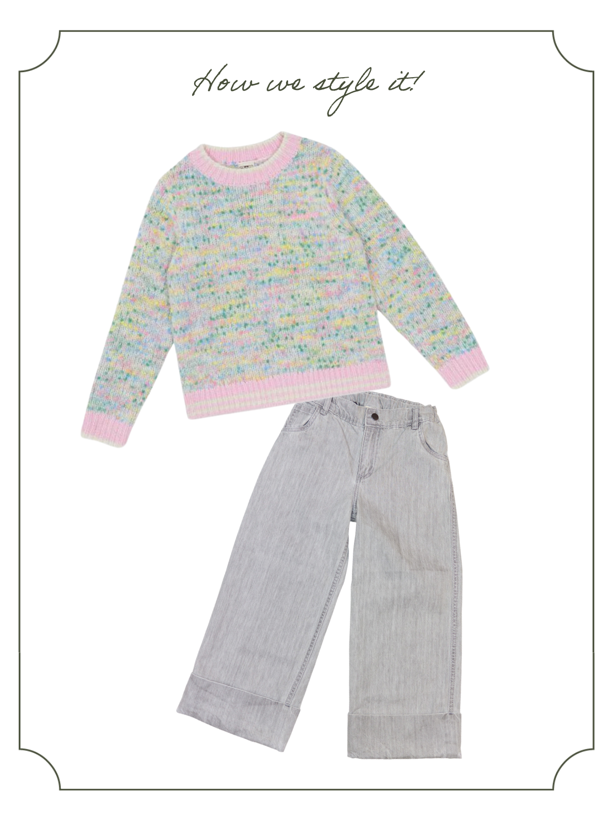 Janot Cuffed Gray Jeans Pants Bonton