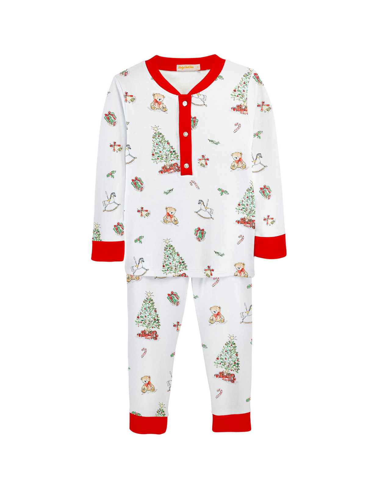 Christmas Tree PJ Set Pajamas Baby Club Chic White 1Y