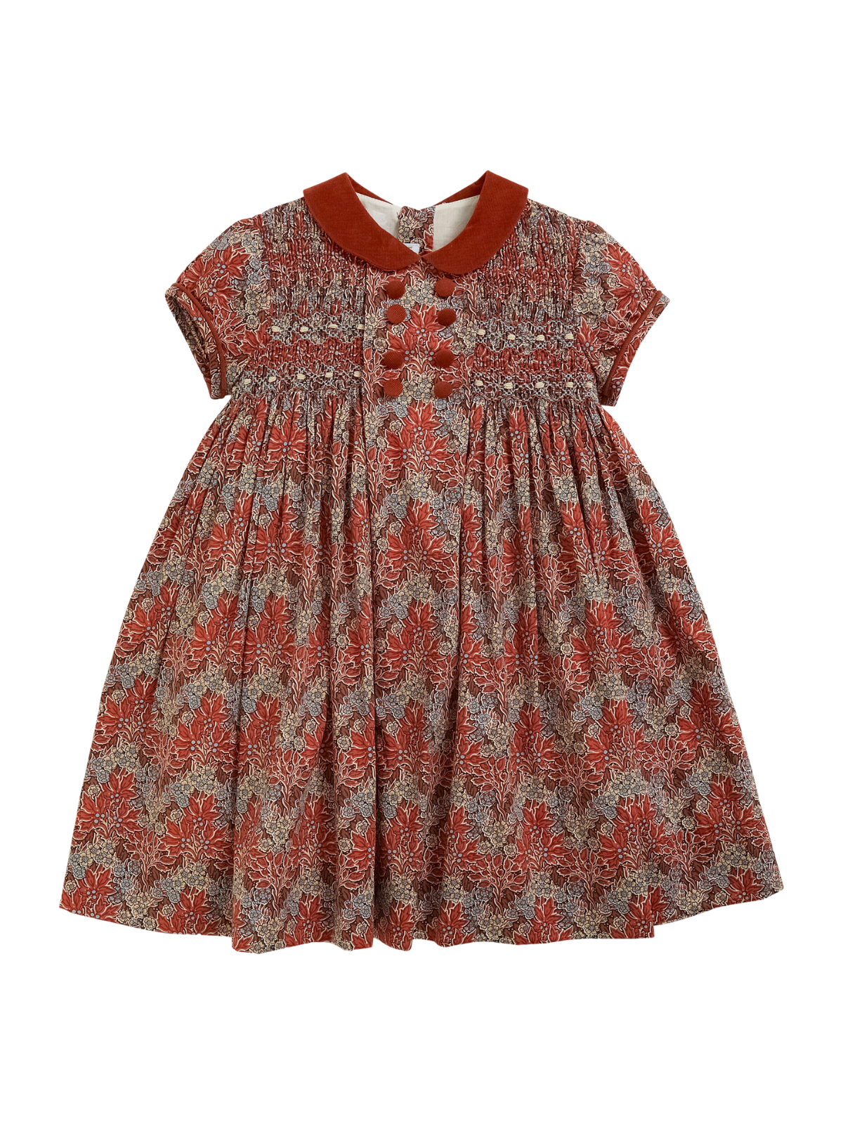 Leopolda Dress Rust Blue Liberty