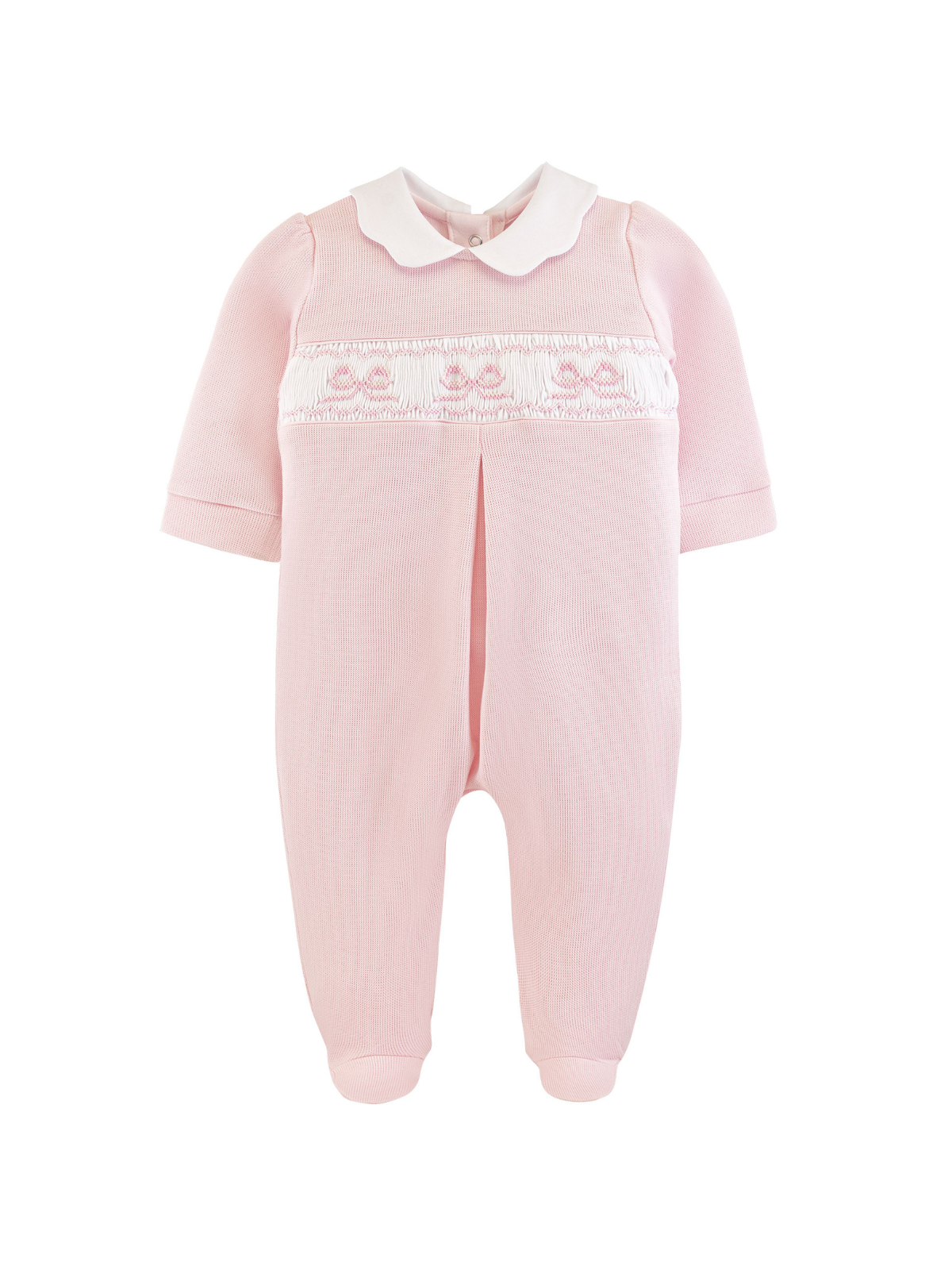 Bows Smocked Footie Rompers Baby Club Chic Pink Newborn