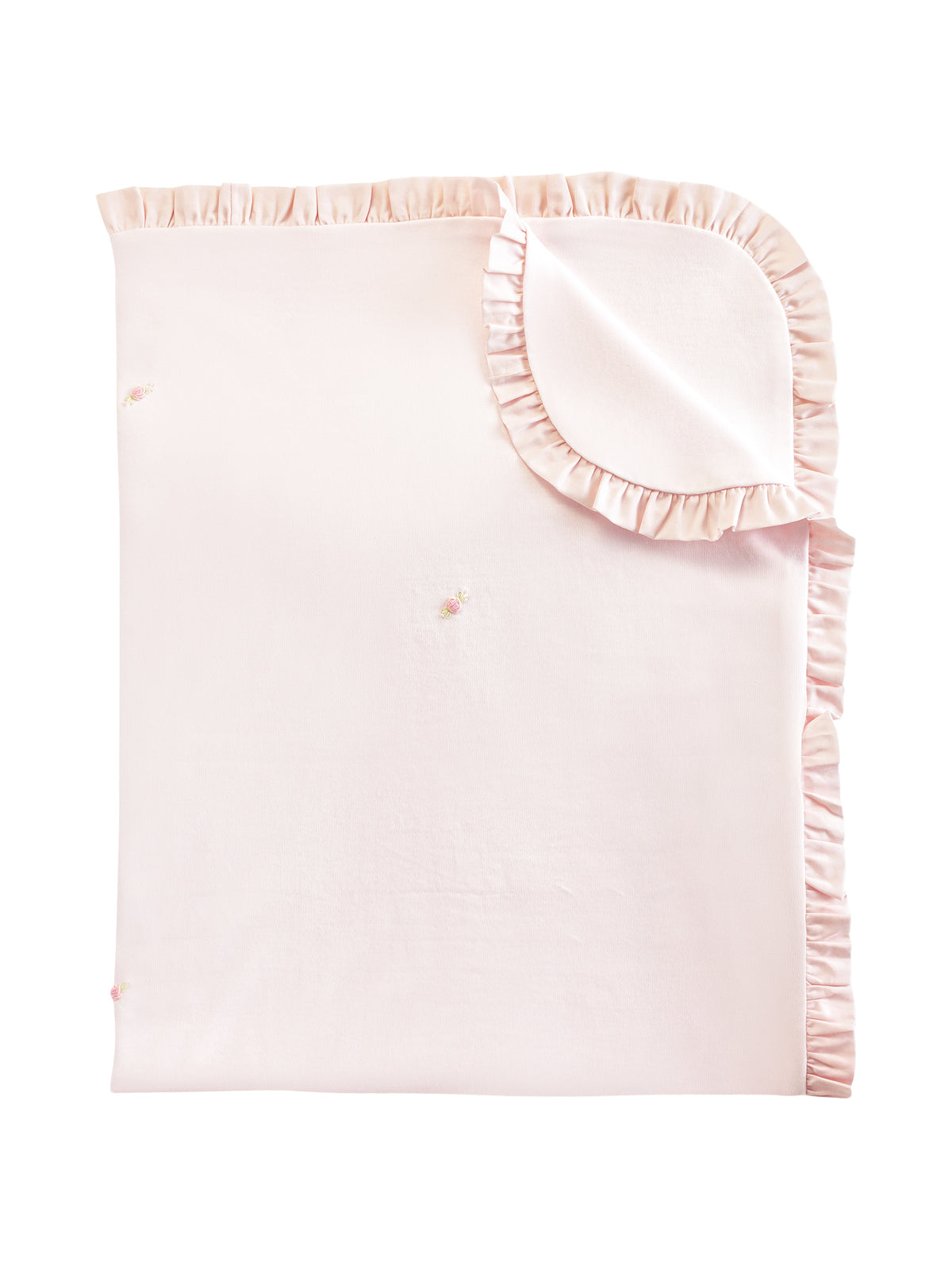 Ruffled Trim Receiving Blanket Blankets Baby Club Chic Light Pink One Size