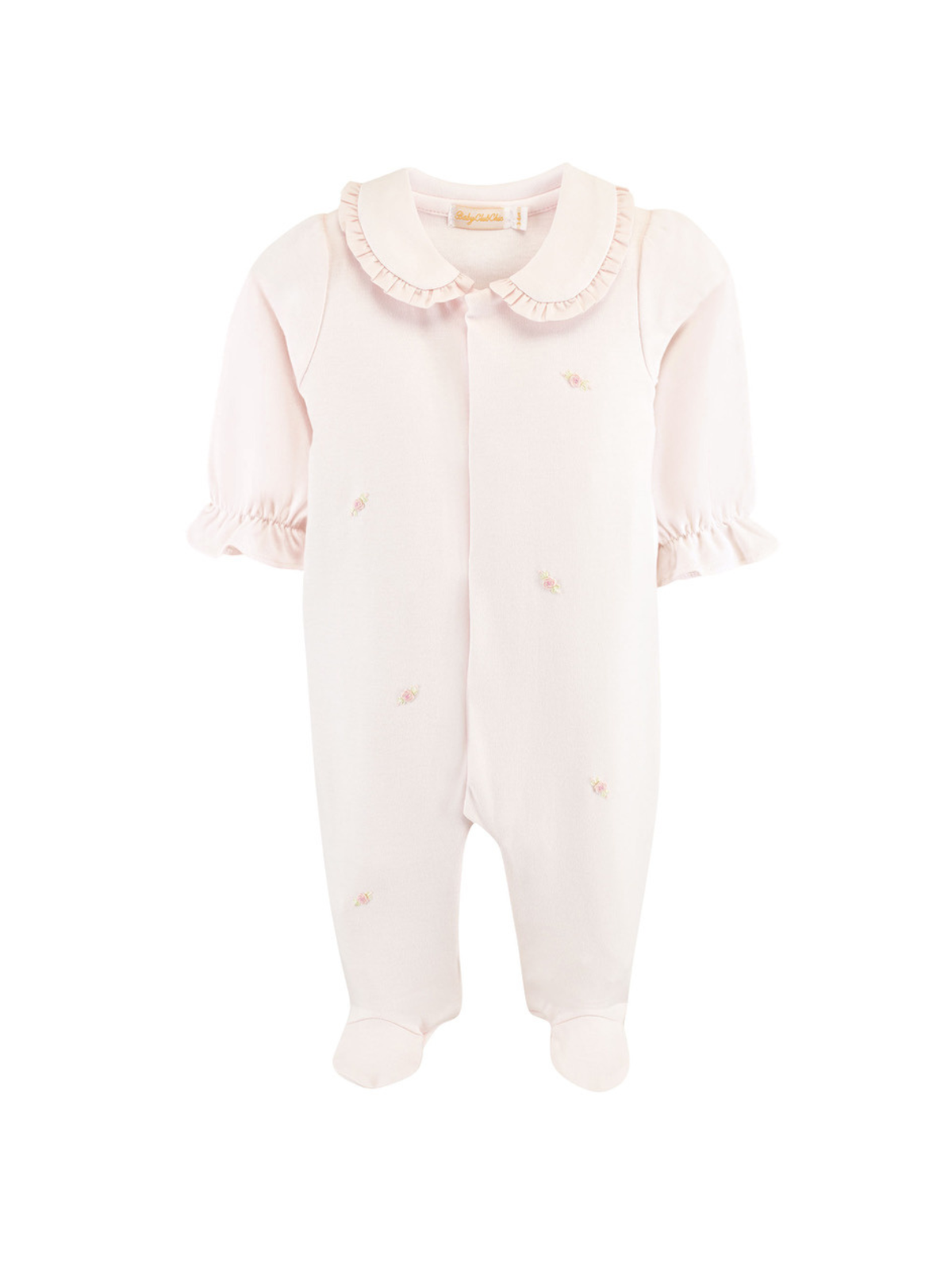 Sweet Roses Embroidered Footie Rompers Baby Club Chic Light Pink Newborn