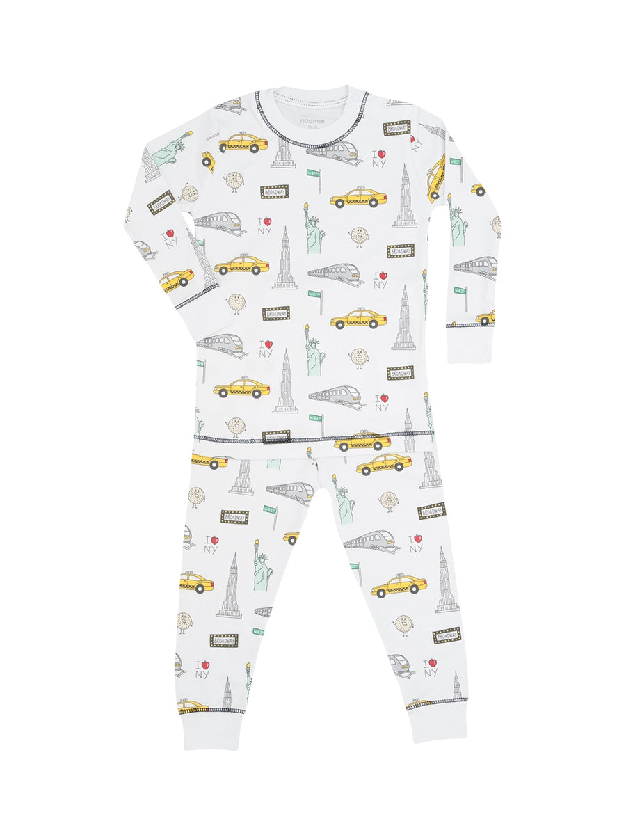 NYC Two Piece PJ Pajamas Baby Noomie White 2T