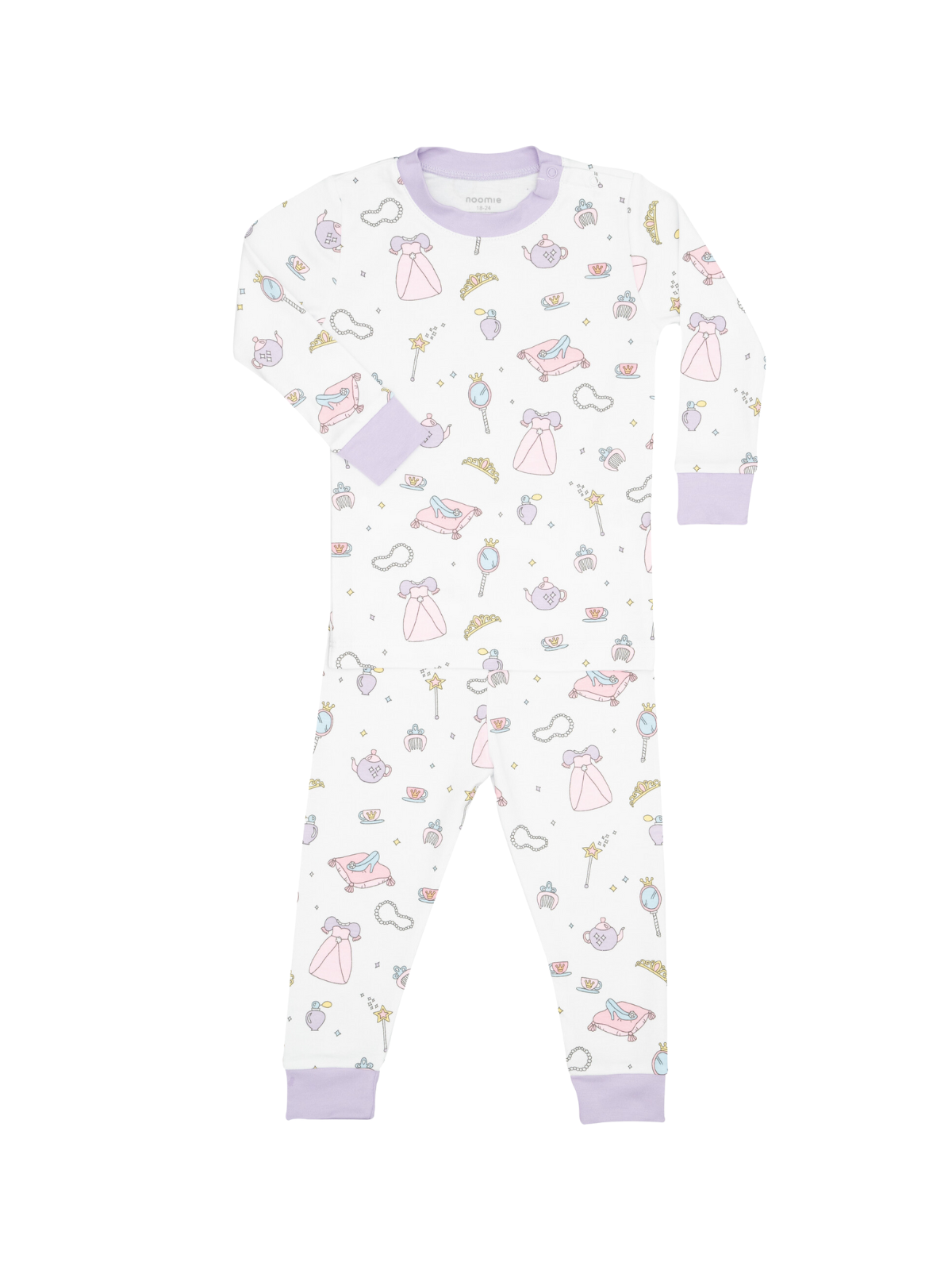 Princess Two Piece PJ Pajamas Baby Noomie White 2T
