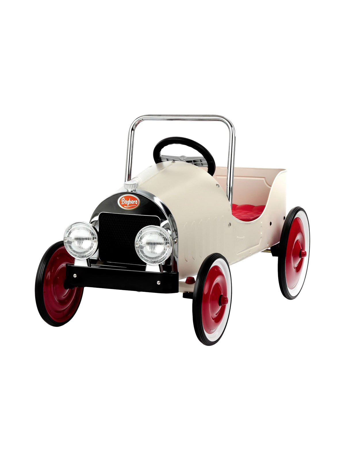 Ride-On Classic Pedal Car Outdoor Play Baghera White