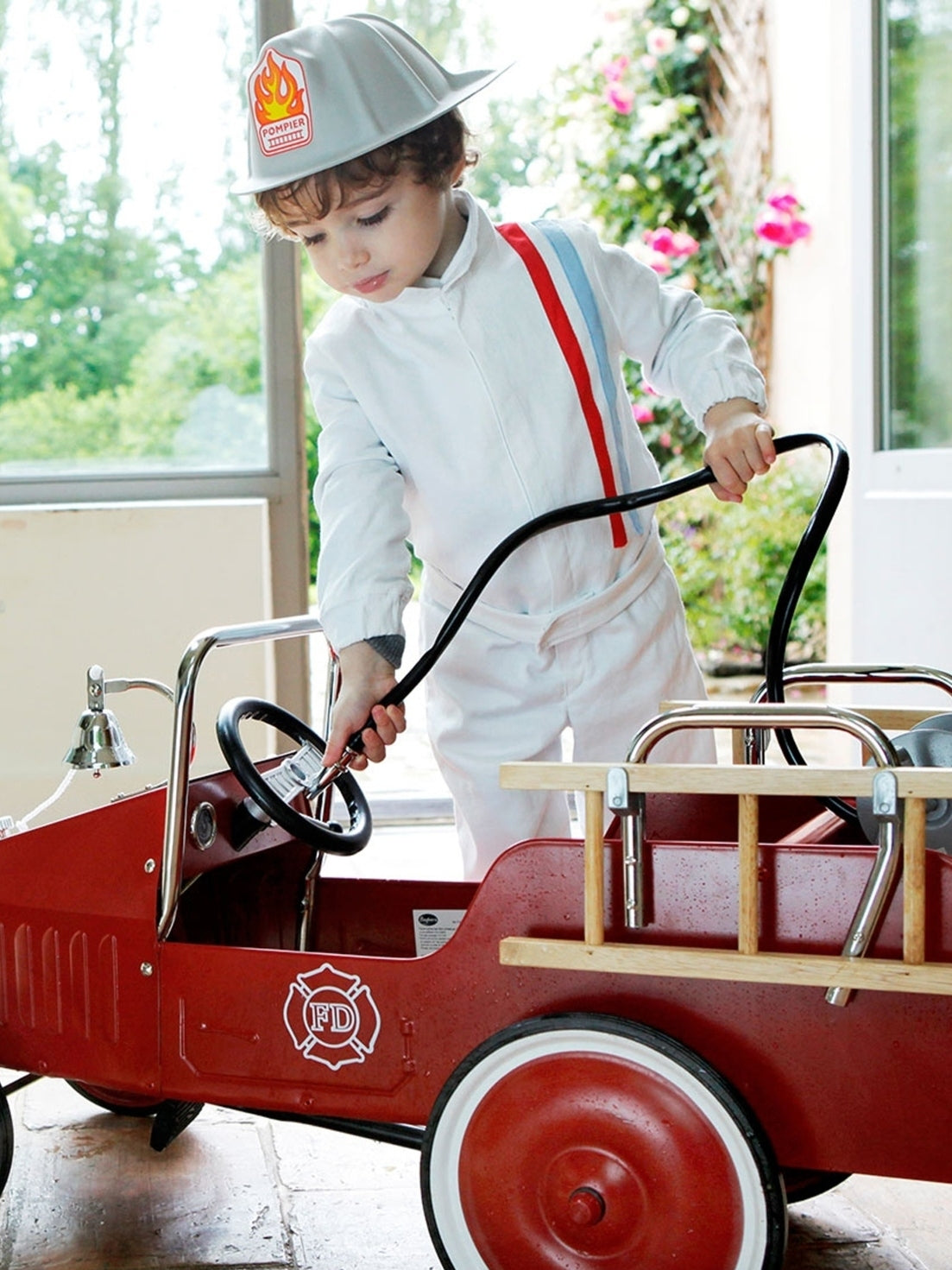 Ride-On Fireman Pedal Car Outdoor Play Baghera