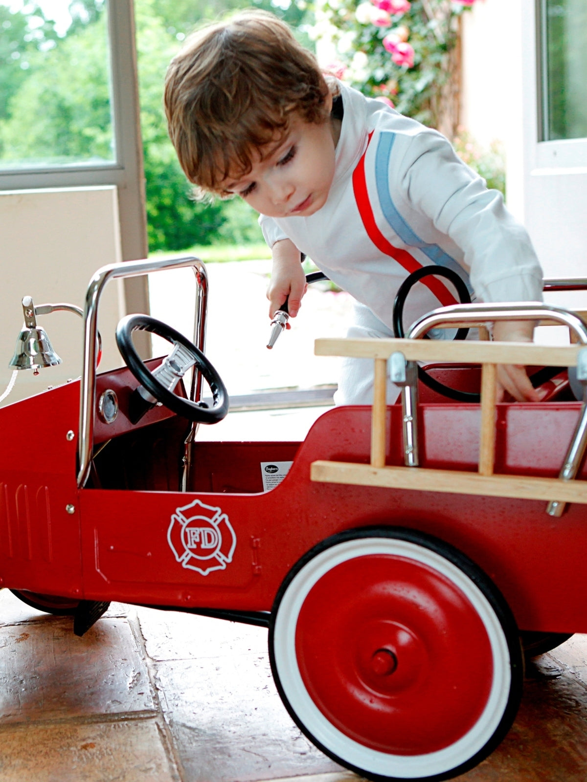 Ride-On Fireman Pedal Car Outdoor Play Baghera
