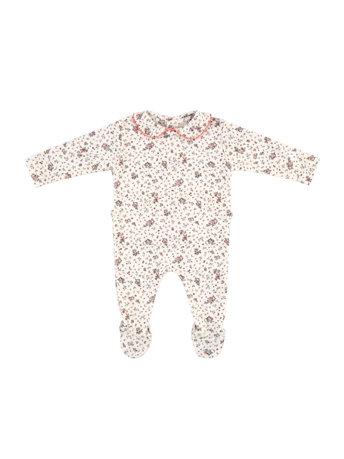 Blanca Floral Footie Rompers Bebe Organic Fall Prairie 3M