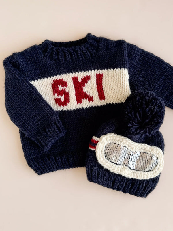 Navy Ski Goggle Hat Hats Blueberry Hill