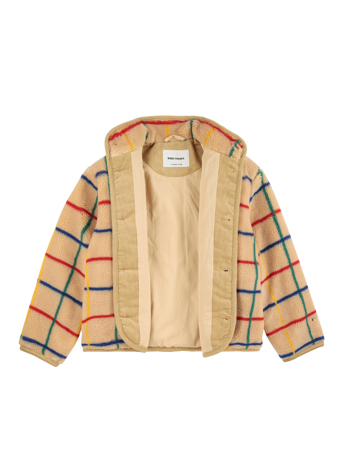 Windowpane Fleece Jacket Outerwear Bobo Choses
