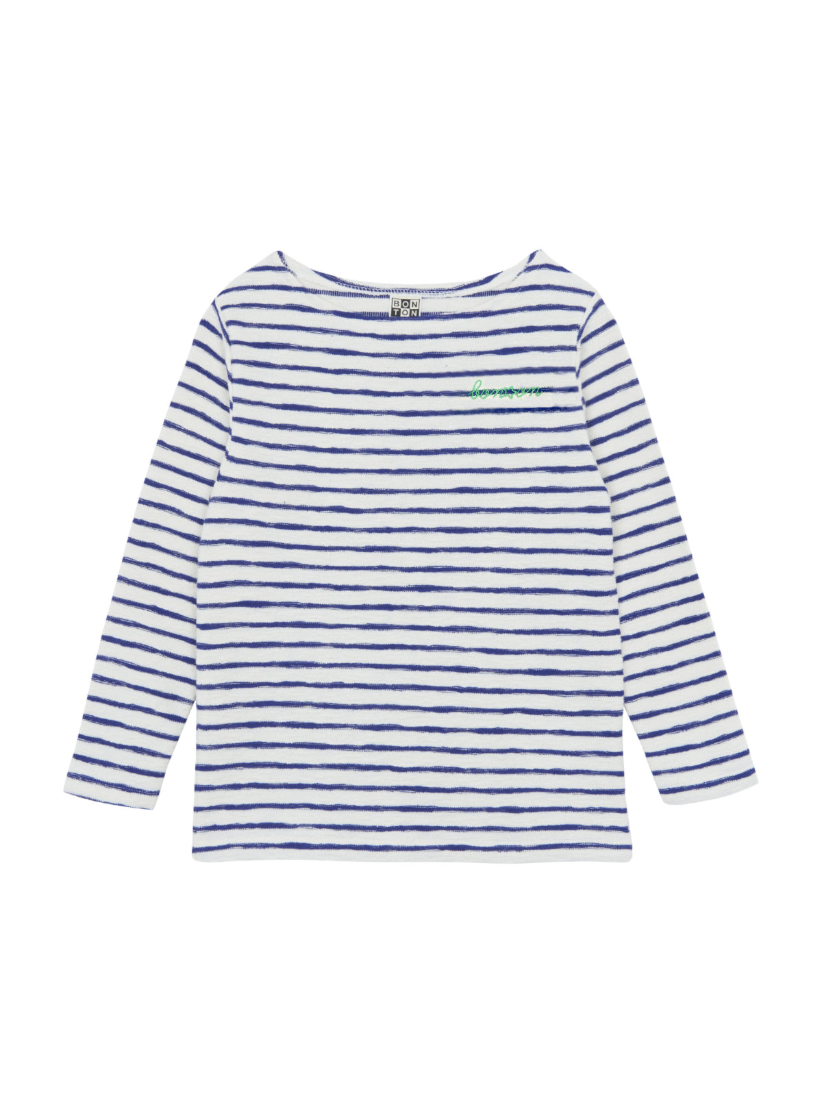 Striped Long Sleeve Tee Tees Bonton Navy Blue 12M