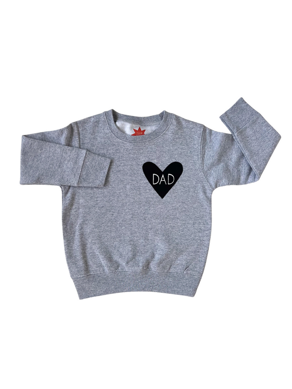 Dad Heart Sweatshirt Sweatshirts Club Jettie Gray 2Y