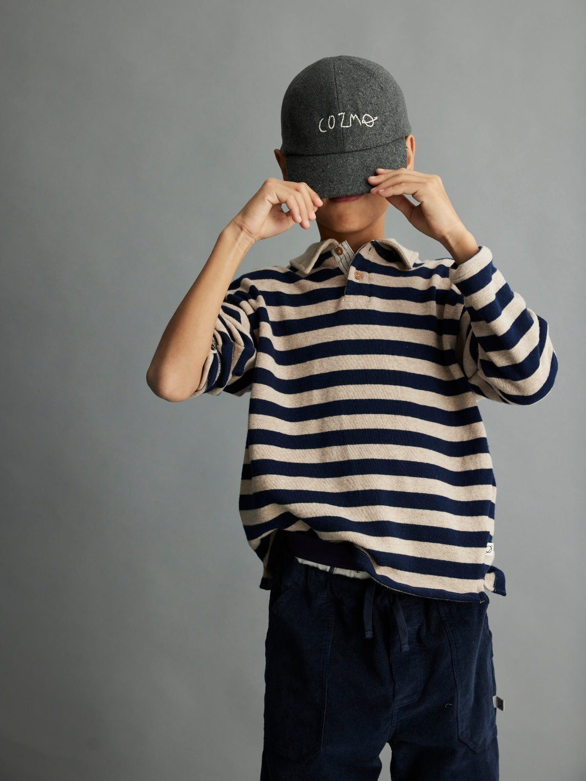 Collared Stripe Sweatshirt Sweatshirts Cozmo
