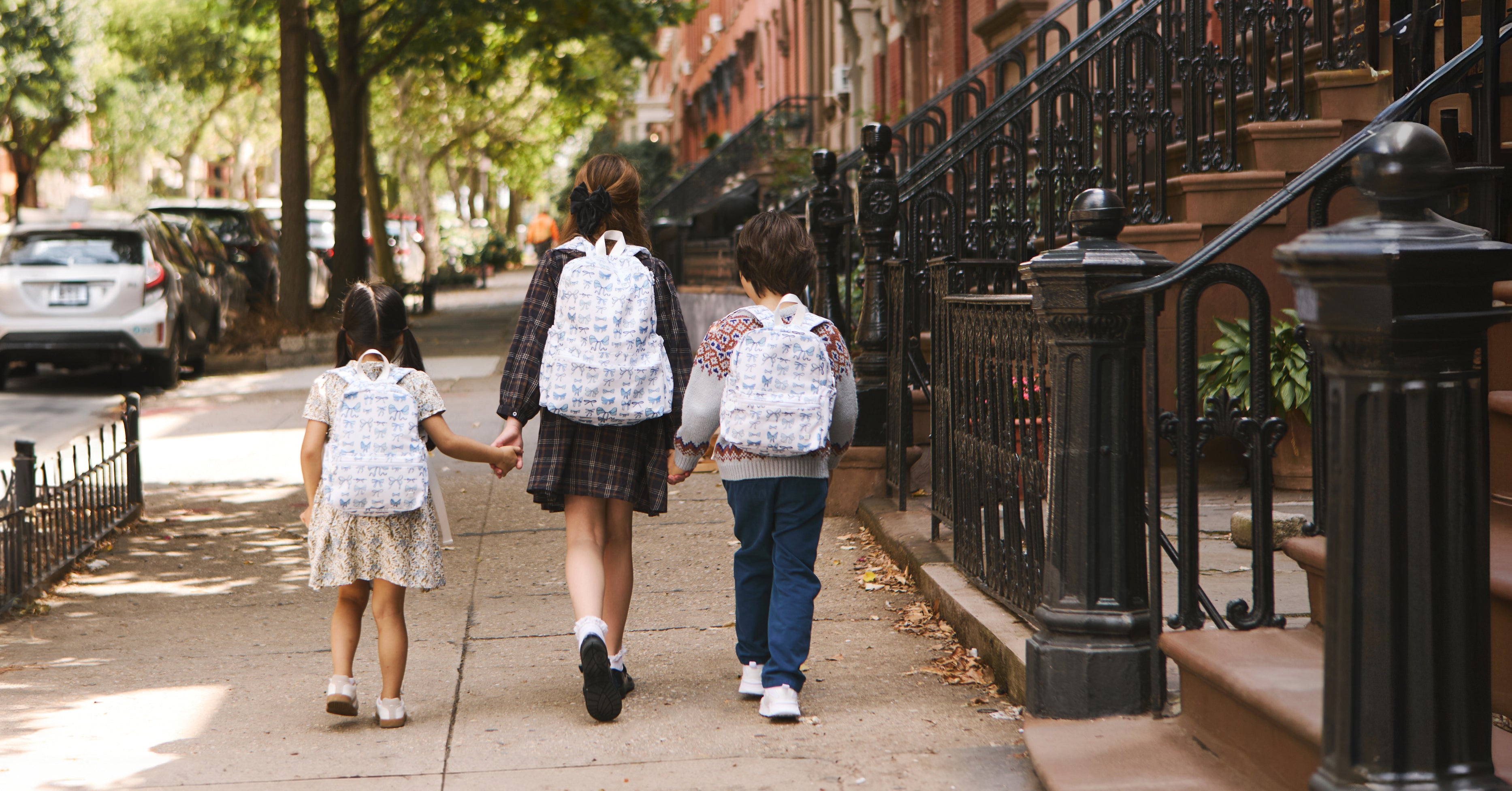 kids with backpacks in NYC