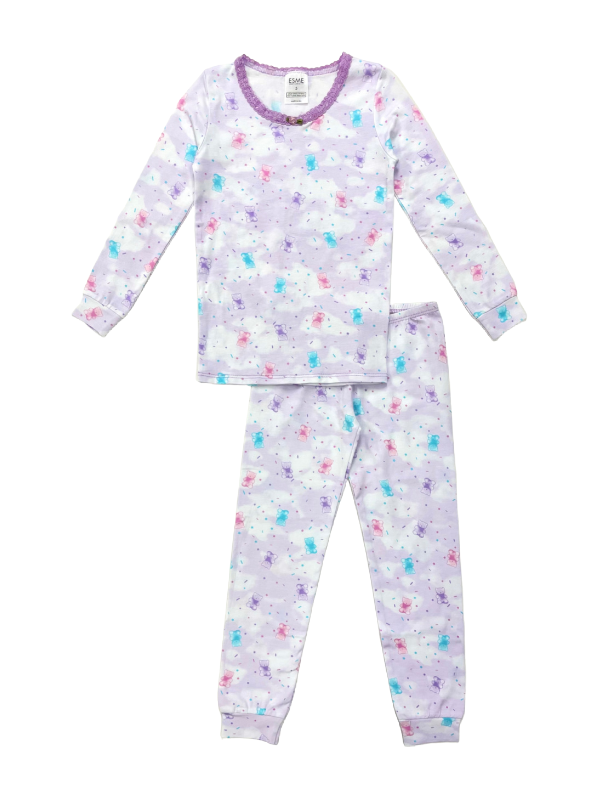 Sprinkle Bears Two Piece Pajamas Pajamas Esme Lavender 2Y