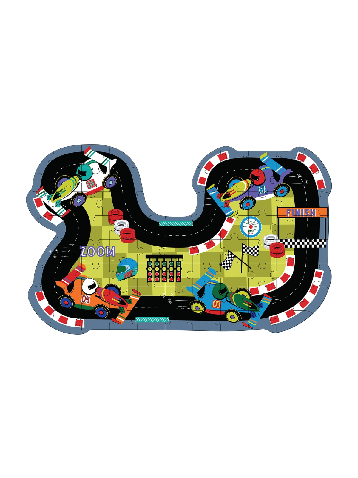 Race Track 80 Pc Puzzle Games & Puzzles Floss and Rock