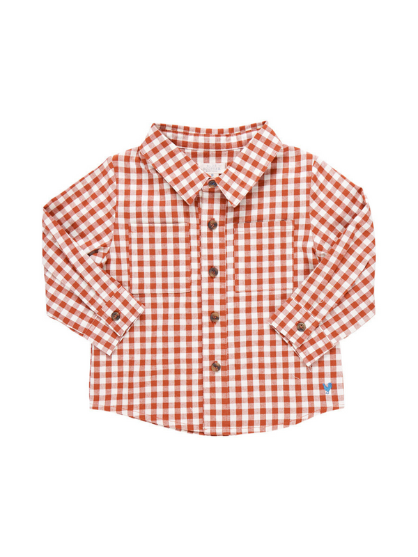 Gingham Jack Shirt Tops Pink Chicken Pony Gingham 2Y