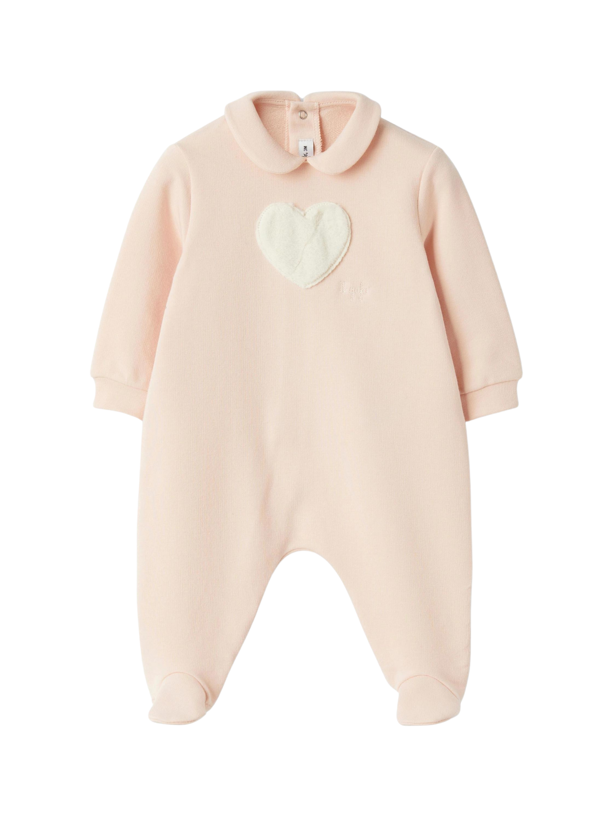 Heart Collared Footie Rompers Il Gufo Smoothie Pink 1M