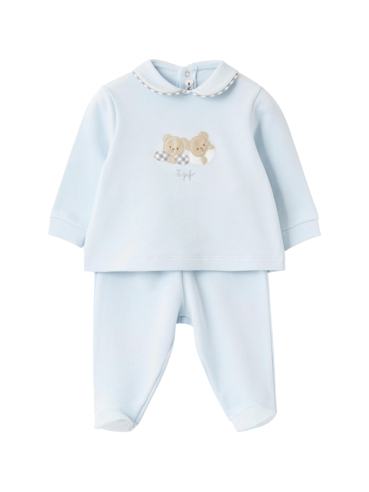 Light Blue Baby Set with Bears Sets Il Gufo Anise Blue 1M