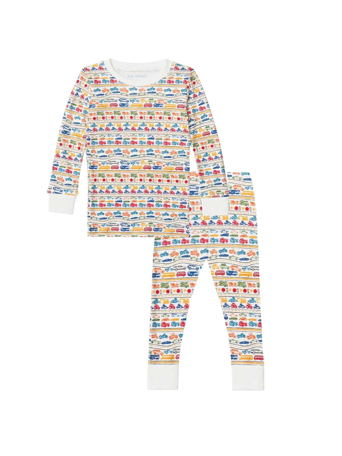 Cars & Trucks Two Piece Pajamas Pajamas Joy Street Kids White 2Y