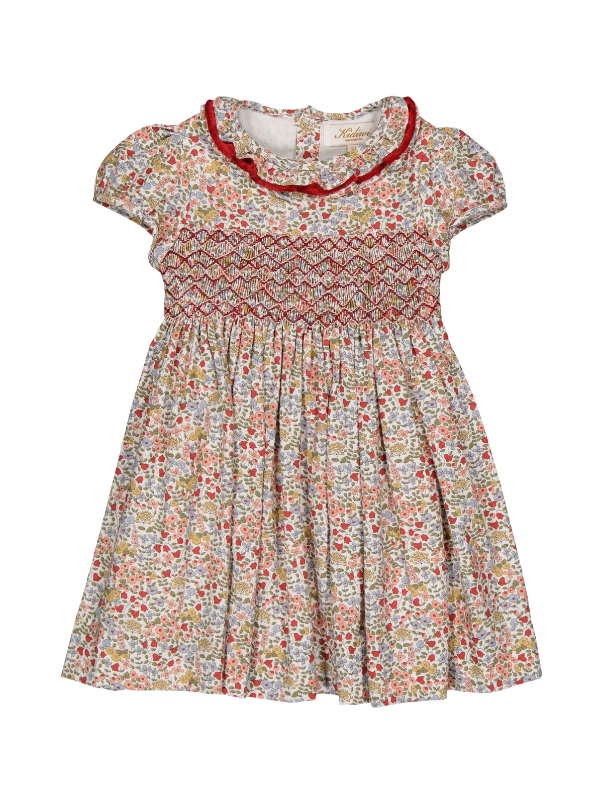 Hars Multi Floral Smocked Dress Dresses Kidiwi Red Multi Floral 2Y