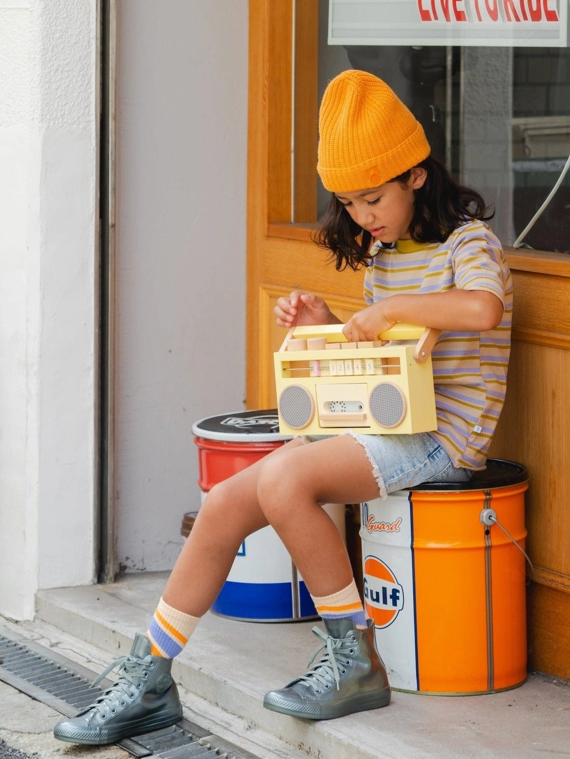Tape Recorder Boombox - Yellow Pretend Play Kiko+ & gg*