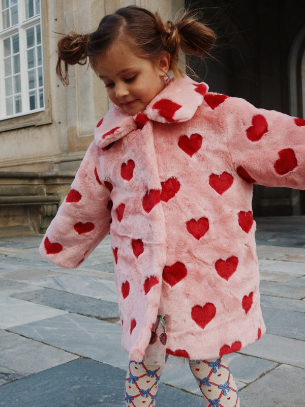 Faux Fur Heart Coat Outerwear Konges Sløjd