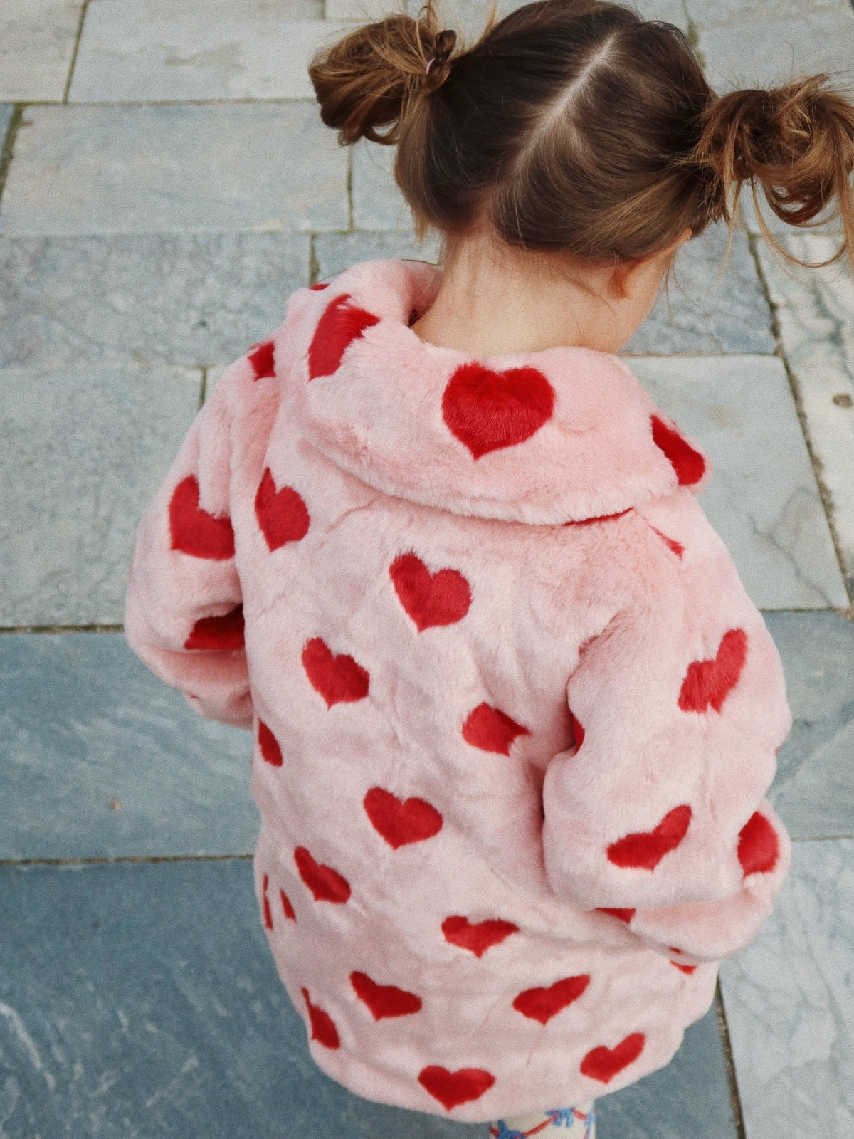 Faux Fur Heart Coat Outerwear Konges Sløjd