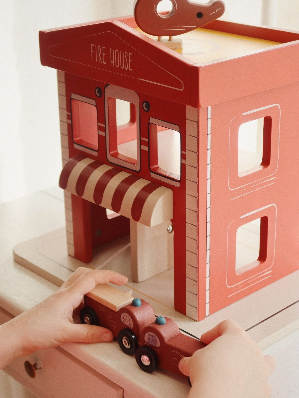 Wooden Fire Station Pretend Play Konges Sløjd