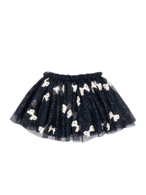 Yvonne Glitter Bow Skirt Skirts Konges Sløjd Night Sky 18M