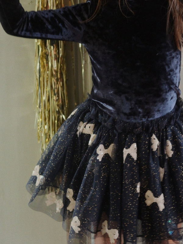 Yvonne Glitter Bow Skirt Skirts Konges Sløjd