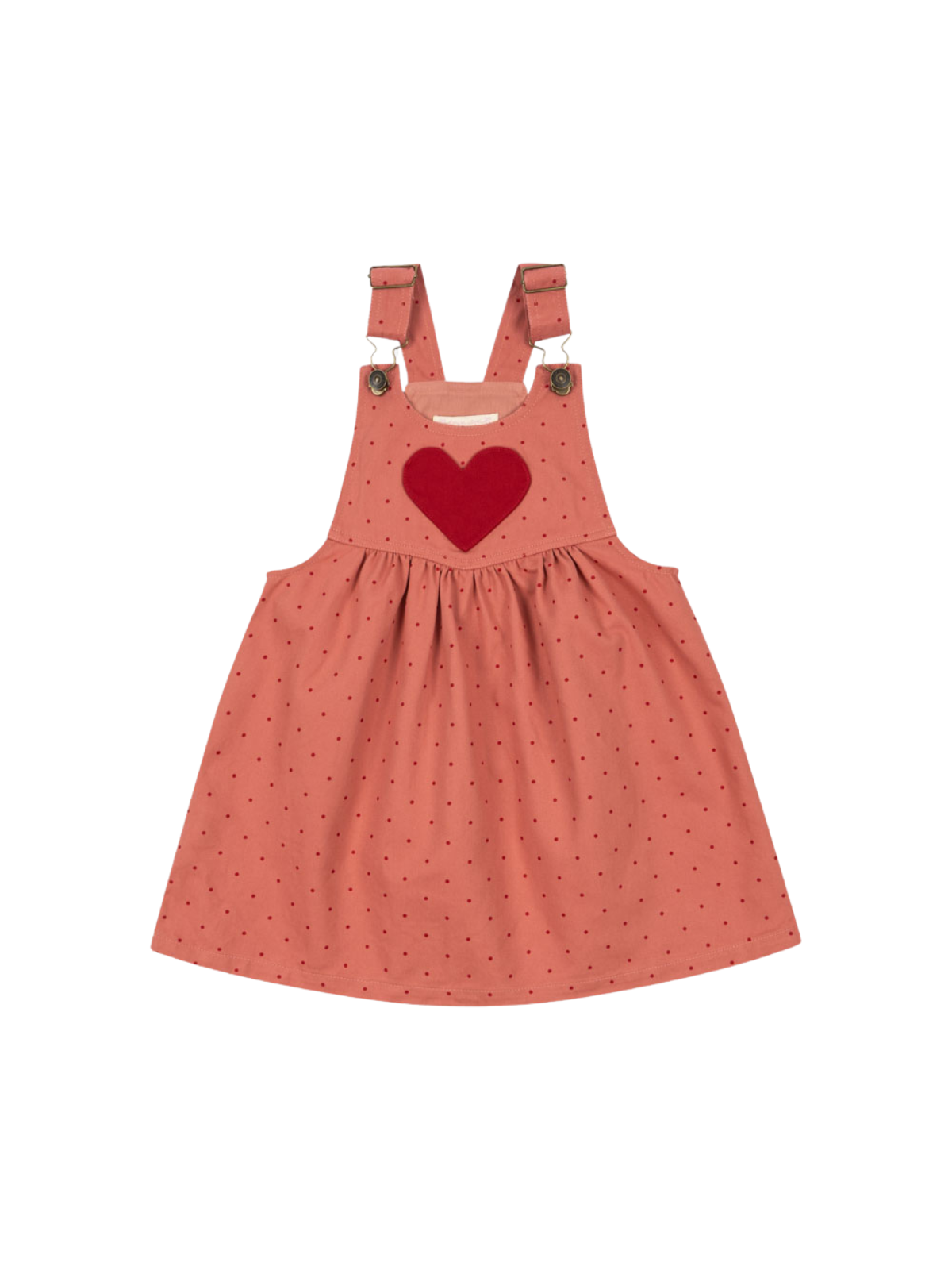 Nola Heart Patch Dress Dresses Konges Sløjd Mahogany Dot 12M