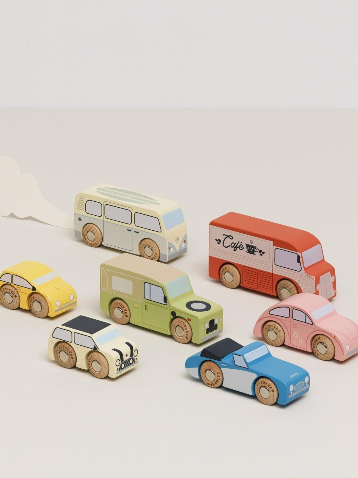 Wooden Vintage Toy Car Set Vehicles Le Toy Van