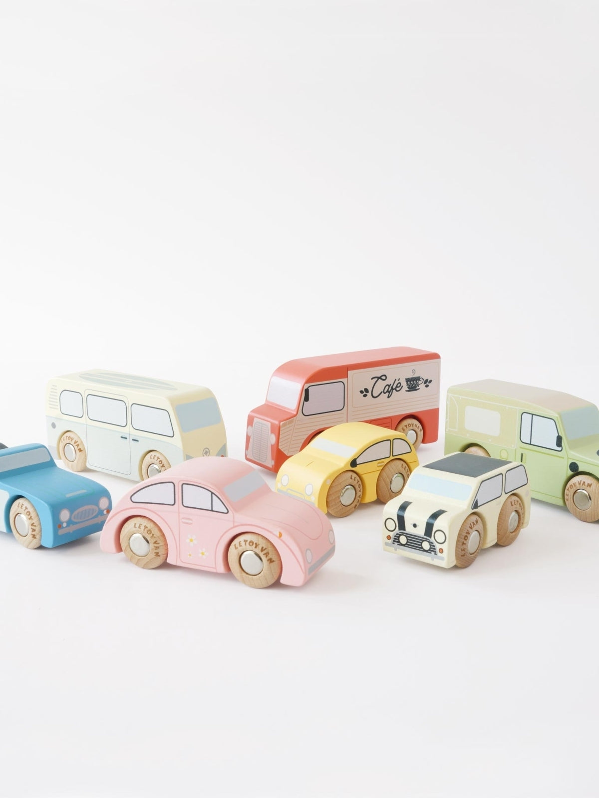 Wooden Vintage Toy Car Set Vehicles Le Toy Van