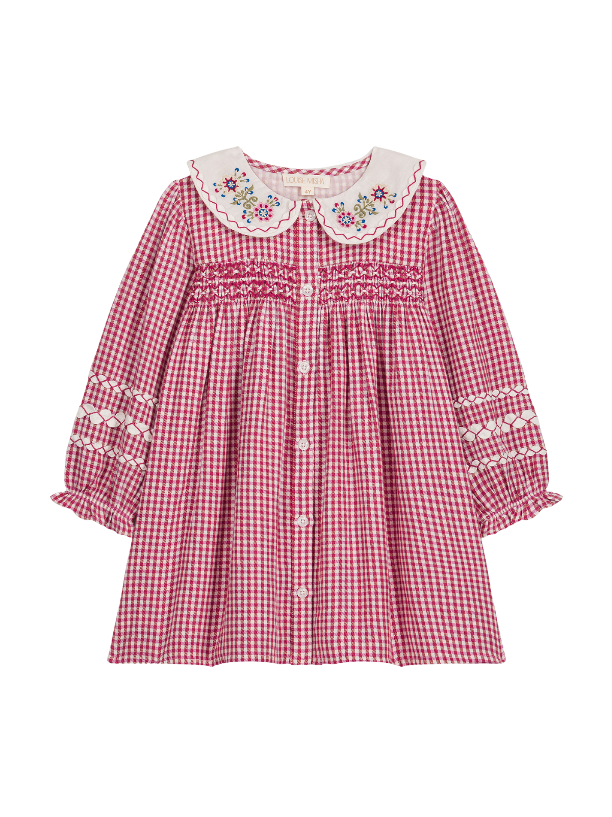 Delina Smocked Dress, Sweet Checks Raspberry Checks / 8Y