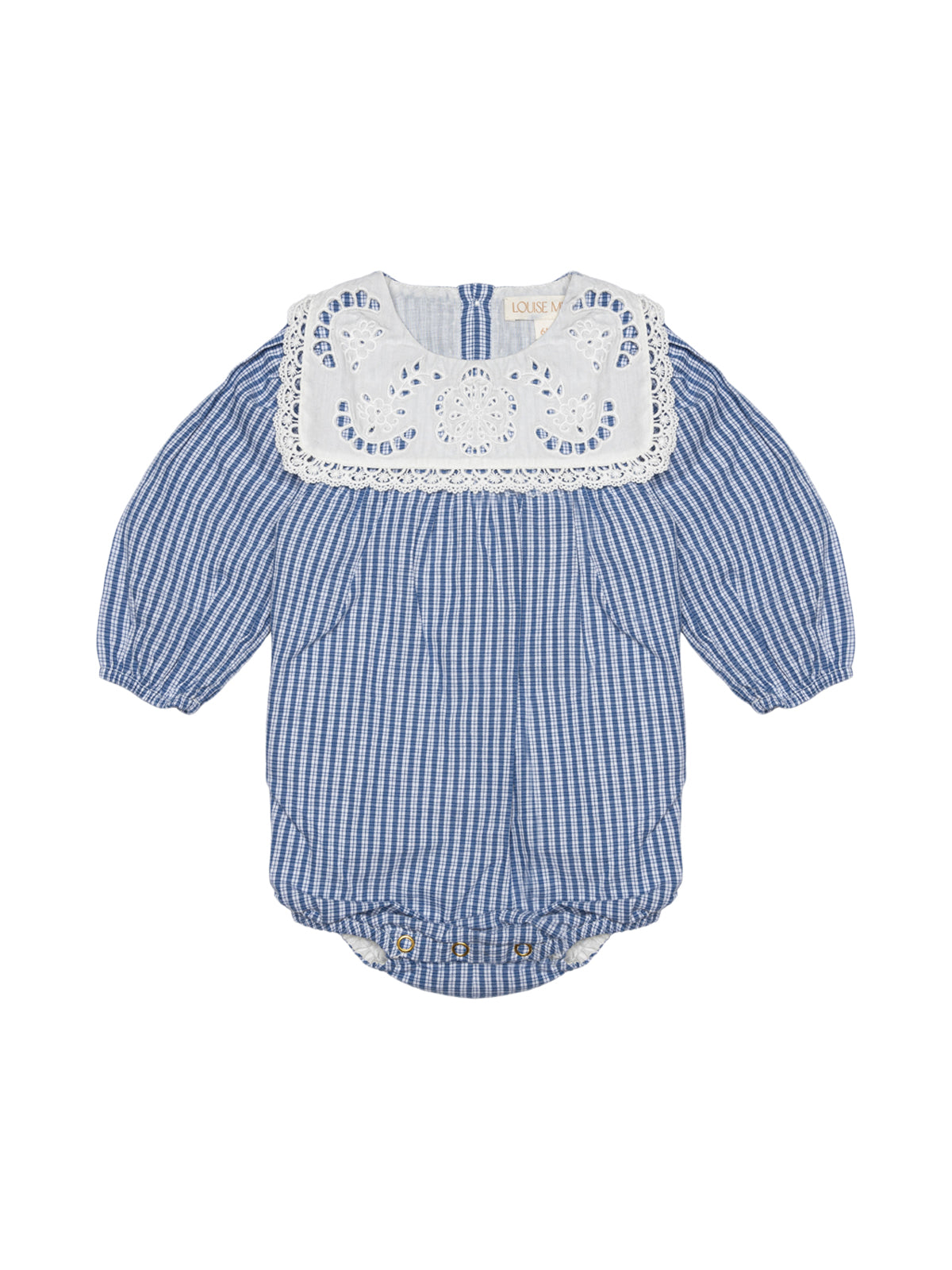 Ilaria Eyelet Collar Romper Rompers Louise Misha Blue Sonnet 6M